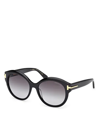 TOM FORD ICON COLLECTION ROUND SUNGLASSES, 57MM
