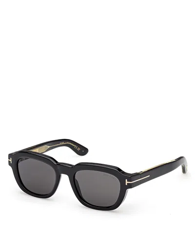 Tom Ford Icon Collection Square Sunglasses, 52mm In Black/smoke