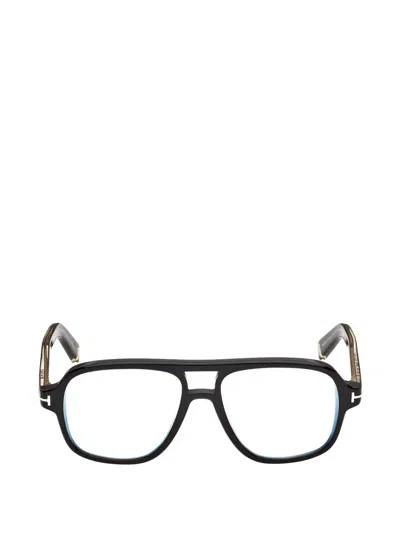 Tom Ford Icon Pilot-frame Glasses In Black