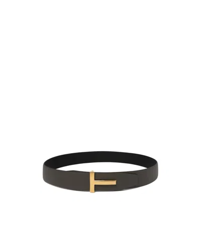 Tom Ford Icon Reversible Belt In Black