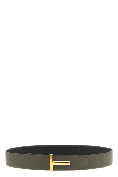 Tom Ford Icon Reversible Belt In Green