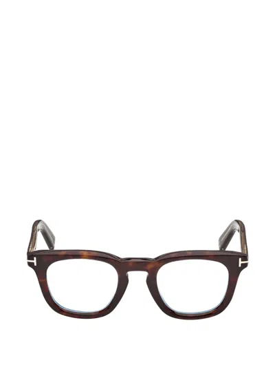 Tom Ford Icon Square-frame Glasses In Brown