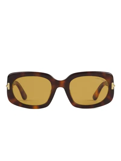 Tom Ford Icon Rectangular Sunglasses In Brown