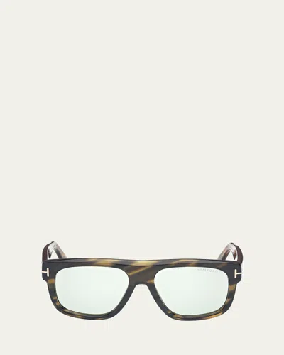 Tom Ford Icon T-monogram Aviator Sunglasses In Dhav/grn