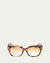 Tom Ford Icon T-monogram Square Sunglasses In Colhav/brng