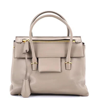 Tom Ford Icon Tote Leather Medium In Beige