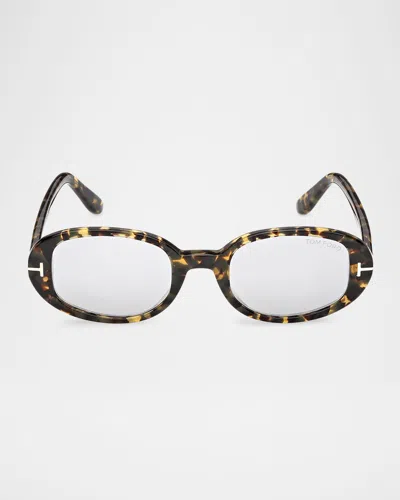Tom Ford Iggy 49mm Acetate Oval Sunglasses In Metallic