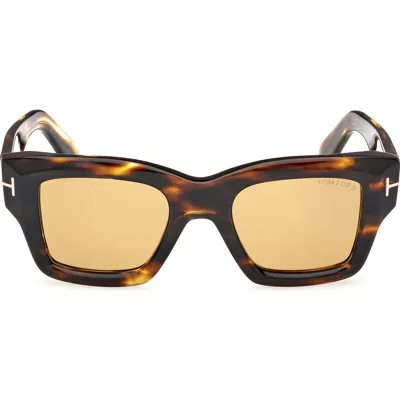 Tom Ford Ilias 50mm Square Sunglasses In Brown