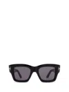 Tom Ford Ilias Square Frame Sunglasses In 5001a - Nero Lucido / Fumo