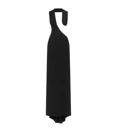 Tom Ford Impossible Asymmetric Backless Maxi Dress In Black