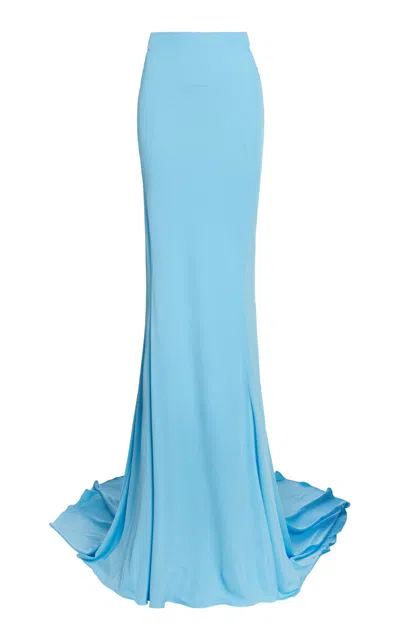 Tom Ford Impossible Crepe Jersey Maxi Skirt In Blue