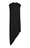 Tom Ford Impossible Draped Crepe Jersey Long Top In Black