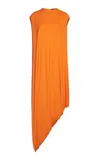 Tom Ford Impossible Draped Crepe Jersey Long Top In Orange
