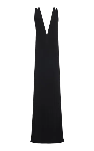 Tom Ford Impossible Suspended Crepe Jersey Maxi Dress In Black