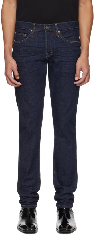 Tom Ford Indigo Straight-leg Jeans In Blue
