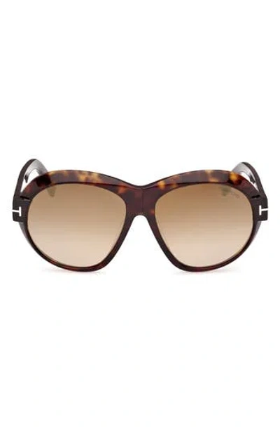 Tom Ford Inger 59mm Round Sunglasses In Brown