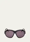 TOM FORD INGER ACETATE ROUND SUNGLASSES