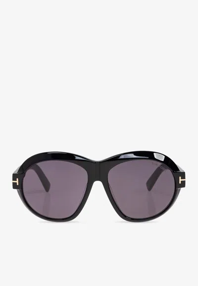 Tom Ford Inger Oversized Round Sunglasses In Gray