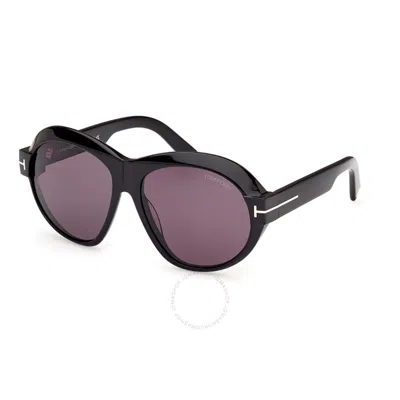 TOM FORD TOM FORD INGER SMOKE OVAL LADIES SUNGLASSES FT1113 01A 59