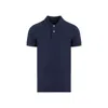 Tom Ford Textured Finish Navy Polo With Front Button Placket