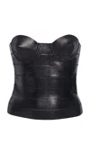 Tom Ford Intarsia Strapless Bustier Top In Black
