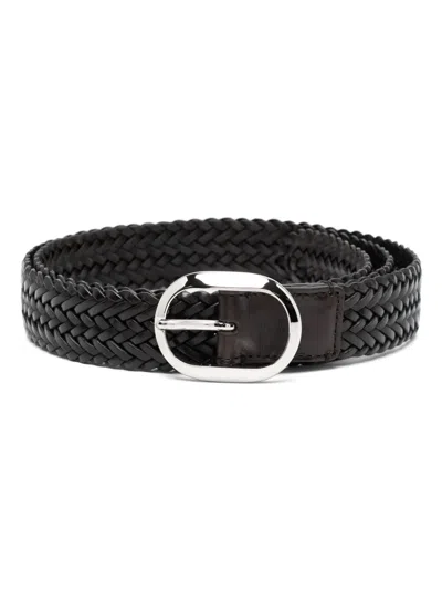 Tom Ford Interwoven Leather Belt In Brown