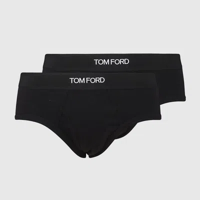 TOM FORD TOM FORD BLACK COTTON TWO-PACK BRIEFS