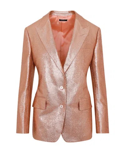 TOM FORD TOM FORD SINGLE-BREASTED GLITTER DETAILED BLAZER
