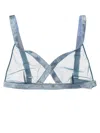 Tom Ford Iridescent Sable Tulle Top Underwear And Body Light Blue In Blue