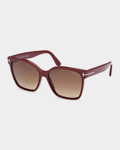 Tom Ford Iris-02 Acetate Butterfly Sunglasses In Brown