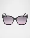 Tom Ford Iris 56mm Gradient Butterfly Sunglasses In Black