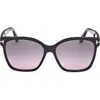 Tom Ford Iris 56mm Gradient Butterfly Sunglasses In Black