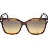 Tom Ford Iris 56mm Gradient Butterfly Sunglasses In Brown