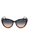 Tom Ford Isabella-02 56mm Gradient Cat Eye Sunglasses In Brown