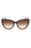 Tom Ford Isabella-02 56mm Gradient Cat Eye Sunglasses In Brown