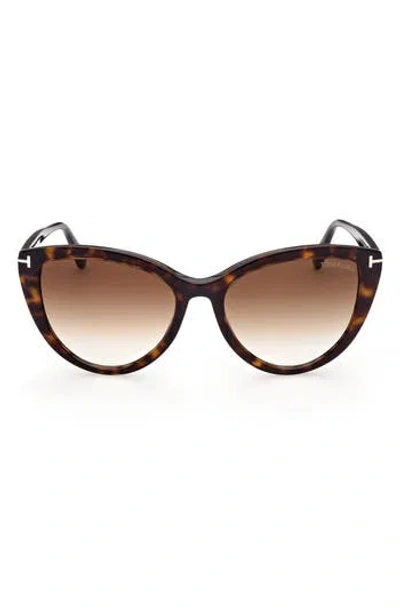 Tom Ford Isabella-02 56mm Gradient Cat Eye Sunglasses In Brown