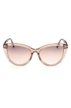 Tom Ford Isabella-02 56mm Gradient Cat Eye Sunglasses In Lbrno/brnmr
