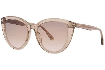 Pre-owned Tom Ford Isabella-02 Tf915 45g Sunglasses Women's Shiny Brown/brown Grad. 56mm