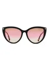 Tom Ford Isabella Cat-eye Sunglasses In Black
