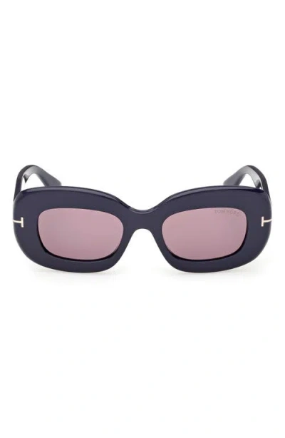 Tom Ford Islay 50mm Small Rectangular Sunglasses In Blue