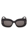Tom Ford Islay 50mm Small Rectangular Sunglasses In Black
