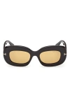 Tom Ford Islay 50mm Small Rectangular Sunglasses In Black
