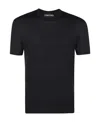 Tom Ford Black Stretch Cotton Crew Neck T-shirt In Black