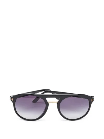 Pre-owned Tom Ford Ivan 02 Tf675 Round Sunglasses In Black