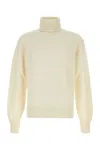 Tom Ford Cashmere Turtleneck Sweater With Ribbed Cuffs And Hem In Neutral