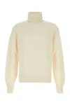 Tom Ford Cashmere Turtleneck Sweater With Ribbed Cuffs And Hem In Neutral
