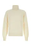 Tom Ford Cashmere Turtleneck Sweater With Ribbed Cuffs And Hem In Neutral