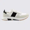 TOM FORD TOM FORD IVORY AND BLACK CANVAS AND SUEDE SNEAKERS