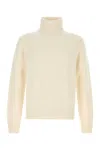 Tom Ford Cashmere Turtleneck Sweater With Ribbed Cuffs And Hem In Neutral