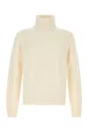 Tom Ford Cashmere Turtleneck Sweater With Ribbed Cuffs And Hem In Neutral
